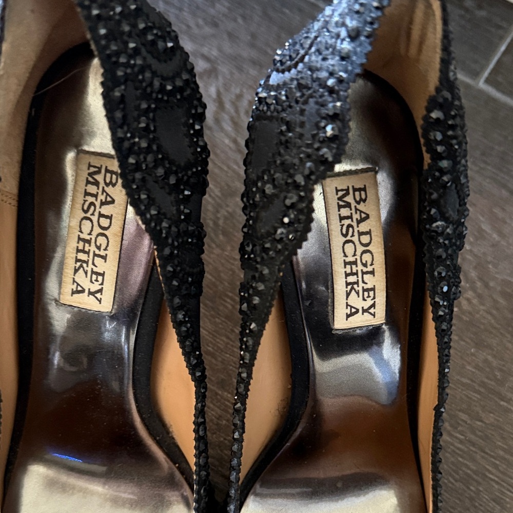 Badgley Mischka Black Embellished Heels